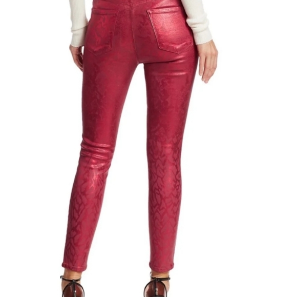 J Brand Red Alana Python snakeskin - Picture 3 of 9
